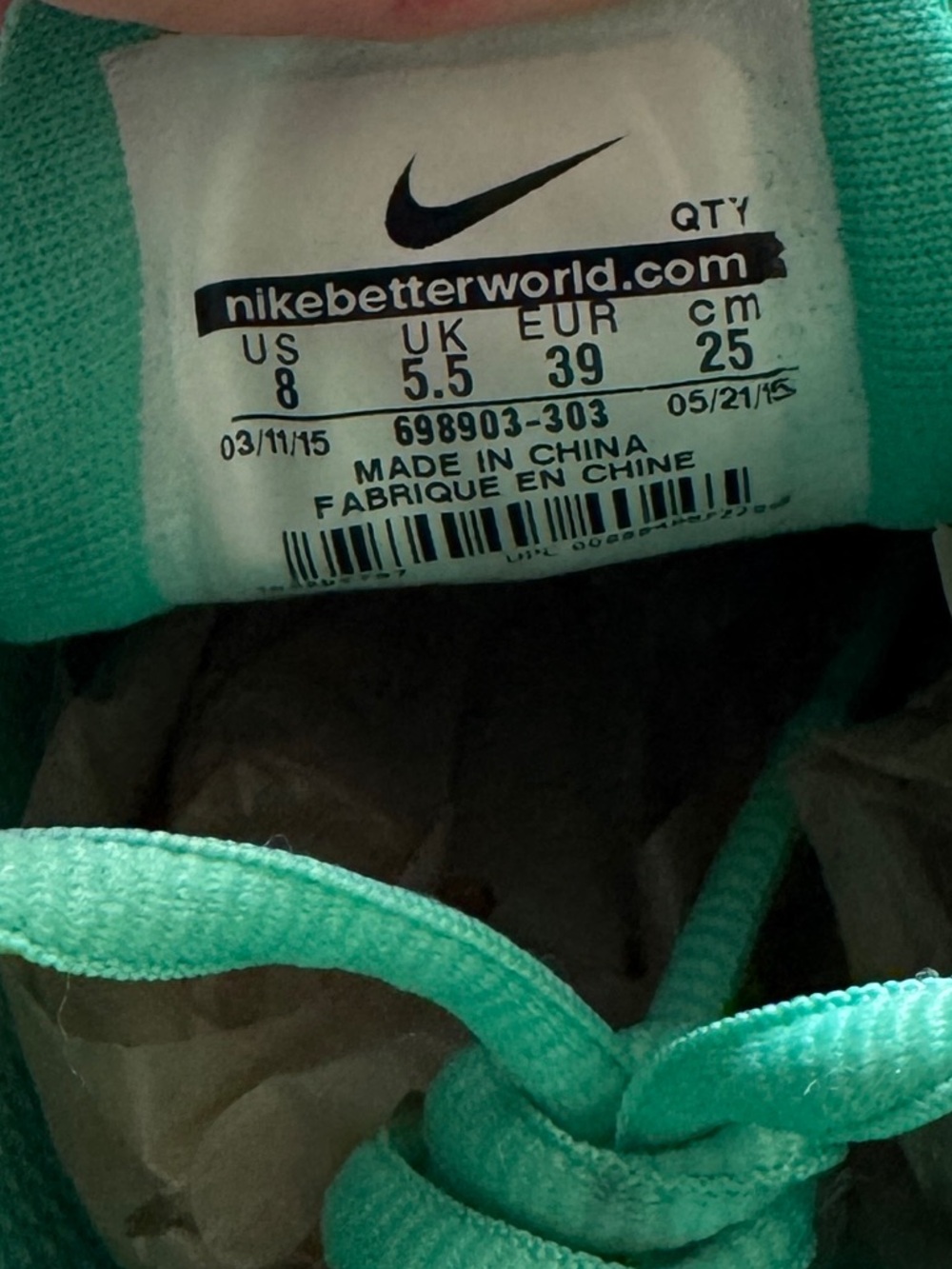 Nike Womans Air Max Hyper Punch (698903-303) Green Running Shoes Sneakers Sz-8 - Picture 5 of 5